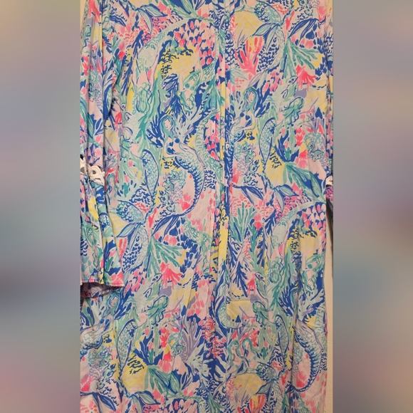 Lilly Pulitzer Floral Lace-Trim Beach Vacation Dress Sz Small - Picture 9 of 10
